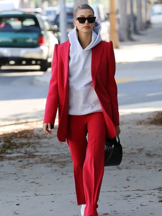 Hailey Bieber Pantsuit Looks13