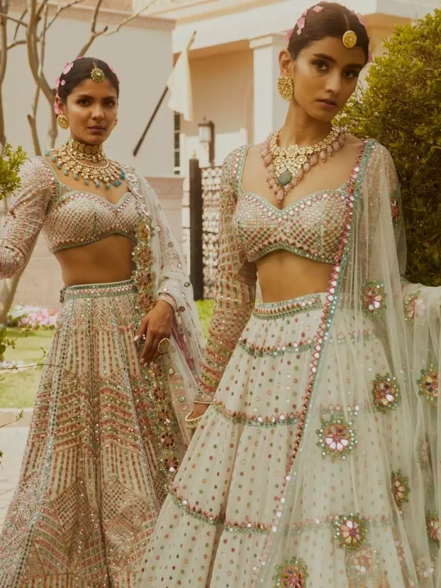 Unique Mirror Work Lehengas For Brides1