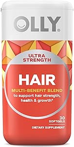 OLLY Ultra Strength Hair Softgels Supports Hair Health