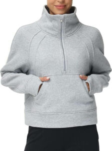 THE GYM PEOPLE Women's Half Zip Pullover Fleece Sweatshirt