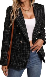 Women’s Tweed Plaid Blazer