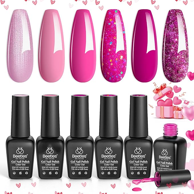 Beetles Pink Gel Nail Polish Set