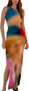 Tie-Dye Bodycon Maxi Dress