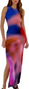 Tie-Dye Bodycon Maxi Dress