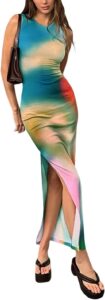 Tie Dye Print Sleeveless Bodycon